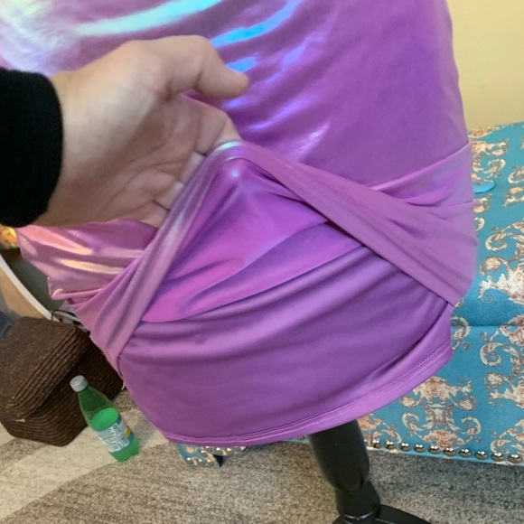 Windsor barbie pink metallic holograph mini skirt with stretch medium - Picture 8 of 11